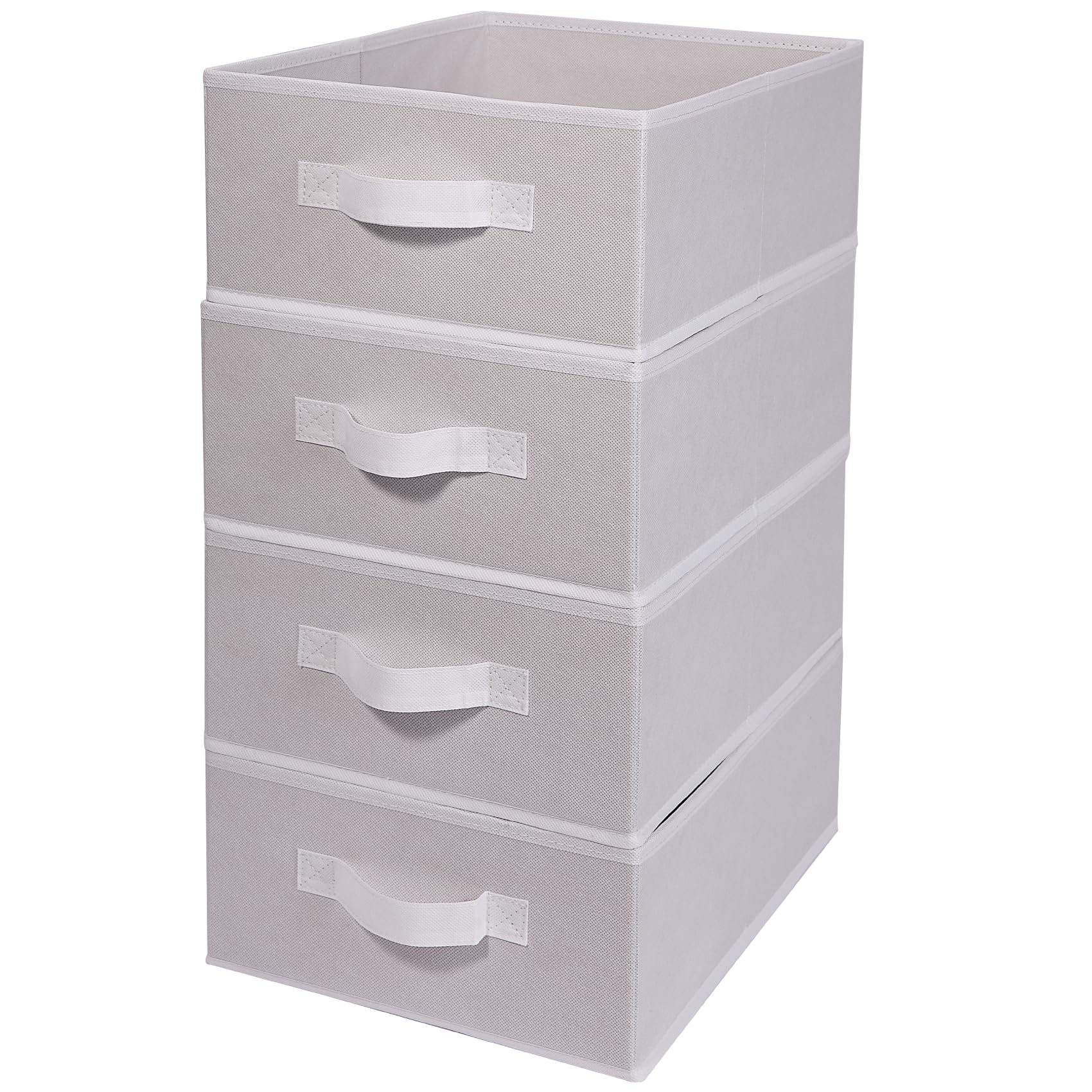 AYVANBER Foldable Storage Boxes Large Closet Organizers and Cube Storage Bins with Handle Clothes Drawer Organizer Bedroom Organization Set for Bedding Clothes Toys Socks and More (White)