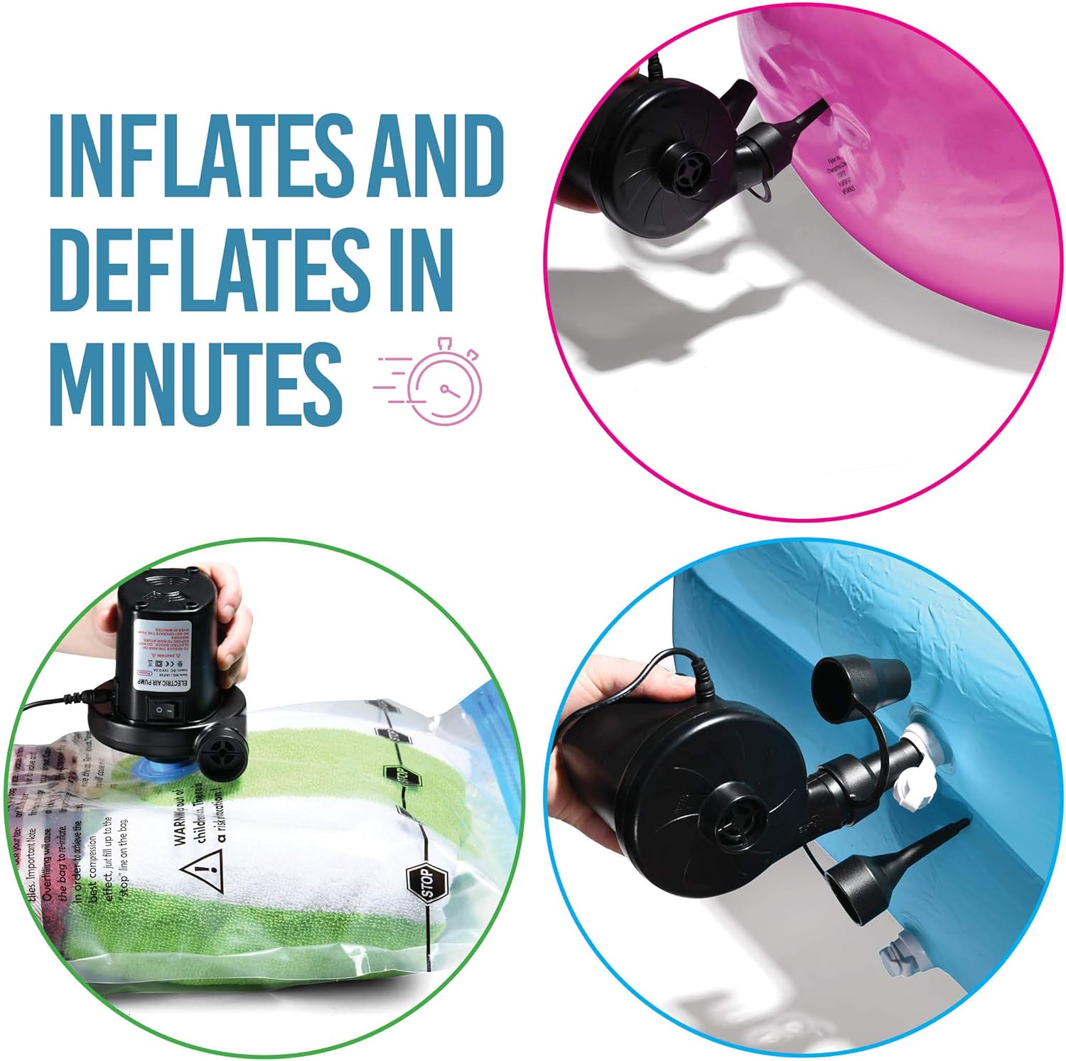 Prextex Electric Air Pump for Inflatables with Plug Air Mattress Pump