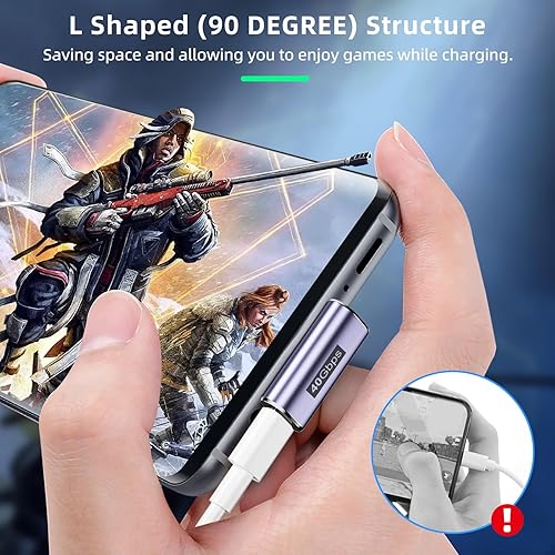 Miniatura 2 de USB C Right Angle Adapter (4 Pack) USBC 90 Degree Adapter with 8K 60Hz Video 40 Gbps Data Transfer PD 100W Compatible for Thunderbolt 3/4, MacBook