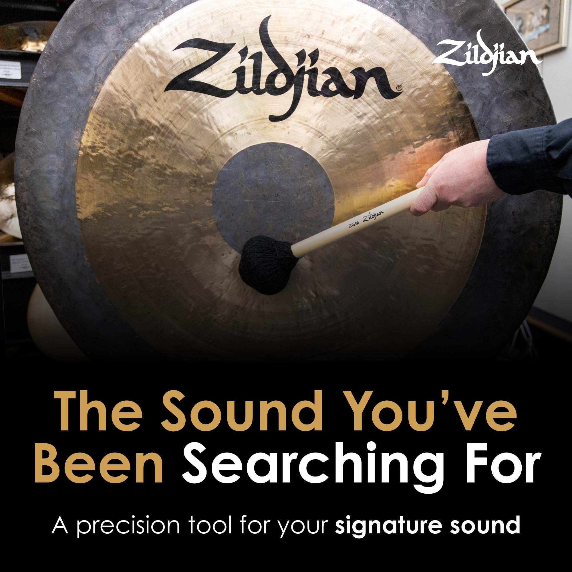 ZILDJIAN - P0565-12" TRAD. GONG AND STAND SET, Set Composto da Gong da 12", Supporto e Mallet, Progettato per Essere Suonato ed Esposto