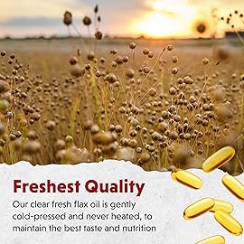 Barlean\'s Vegan Flaxseed Oil Supplements, Cold-Pressed Flax Seed Supplement Softgels with 1650 mg ALA Fatty Acids, 100 Count