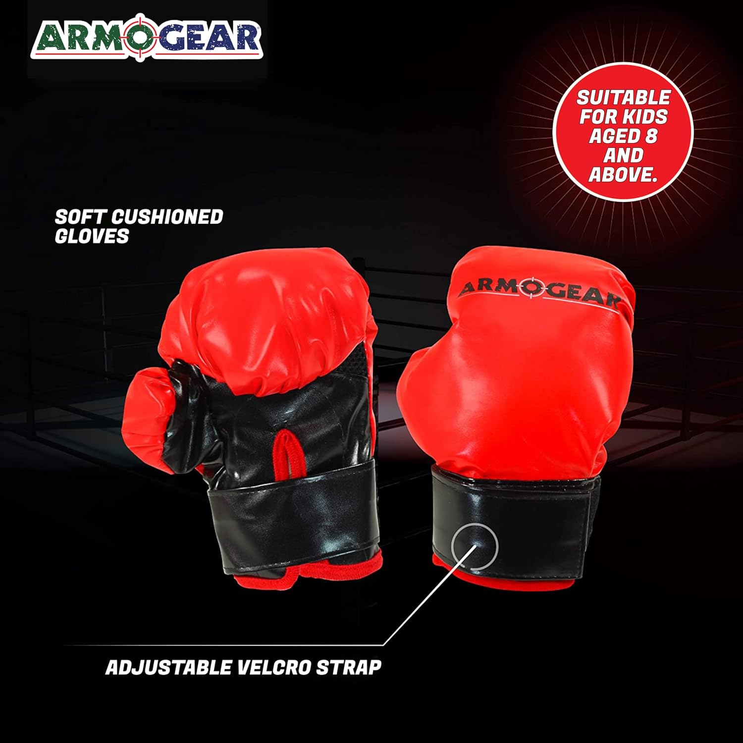 ArmoGear Boxing Helmet Kids | Adjustable Cushioned Boxing Helmet | Boxing Headgear for Kids & Teens | Kids Boxing Set & Kids Sparring Gear | Made for use with Boxing Battle | 2 Pack Ages 8+