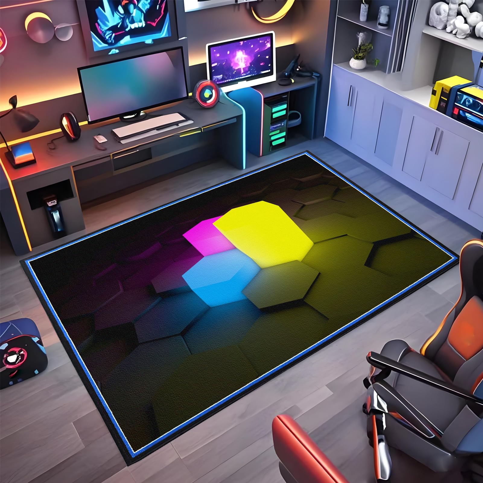 Wuzqju Gaming Chair Mat Non-slip Office Chair Mat for Hardwood Floor 90 x 120 cm Heavy Duty Office Chair Mats for Carpeted and Hardwood Floor Multi-Purpose Floor Protector for Home Office Gaming Room