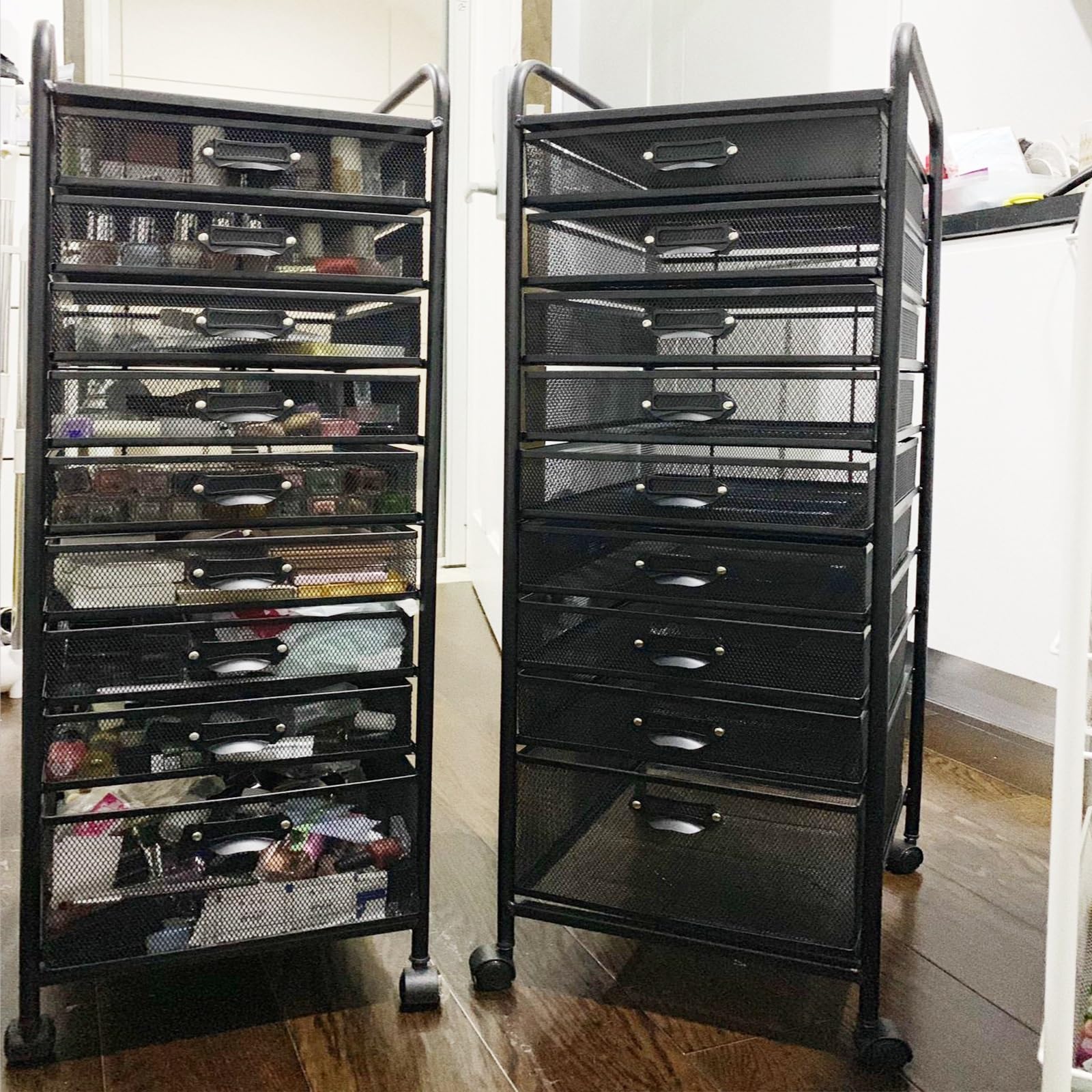 Carrello portaoggetti con rotelle, mobiletto portaoggetti con rotelle, Carrello portaoggetti in Rete Metallica, Carrello portaoggetti con Ruote, Contenitore Sottile con c