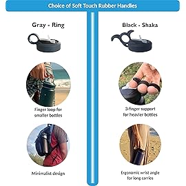 2 Pack - Paravalve High Performance Straw Lid for wide mouth water bottles, Leak-Proof, Insulated, Soft Touch Ring Handle, BPA Free