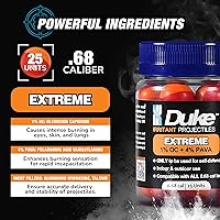 Vista 4 de Duke Extreme Non-Lethal 68 Caliber Projectiles OC Spray Balls, Pepper Spray Self Defense Balls, Pepper Spray Balls, 68 Caliber Self Defense Balls