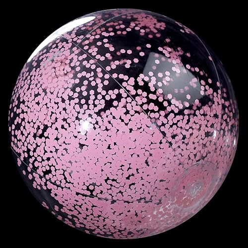 Miniatura 9 de Civaner 10 bolas inflables de playa con purpurina de 16 pulgadas, bolas de piscina grandes con confeti brillante, globos inflables transparentes, Oro
