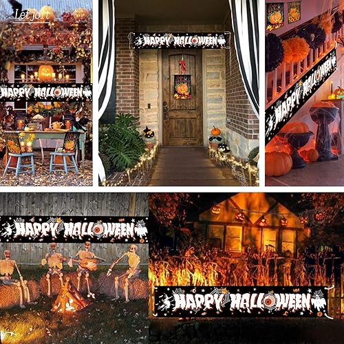 Miniatura 3 de Cartel de Feliz Halloween para fiesta de Halloween, carteles decorativos gigantes del Día de las Hallowmas para celebrar, suministros para valla,