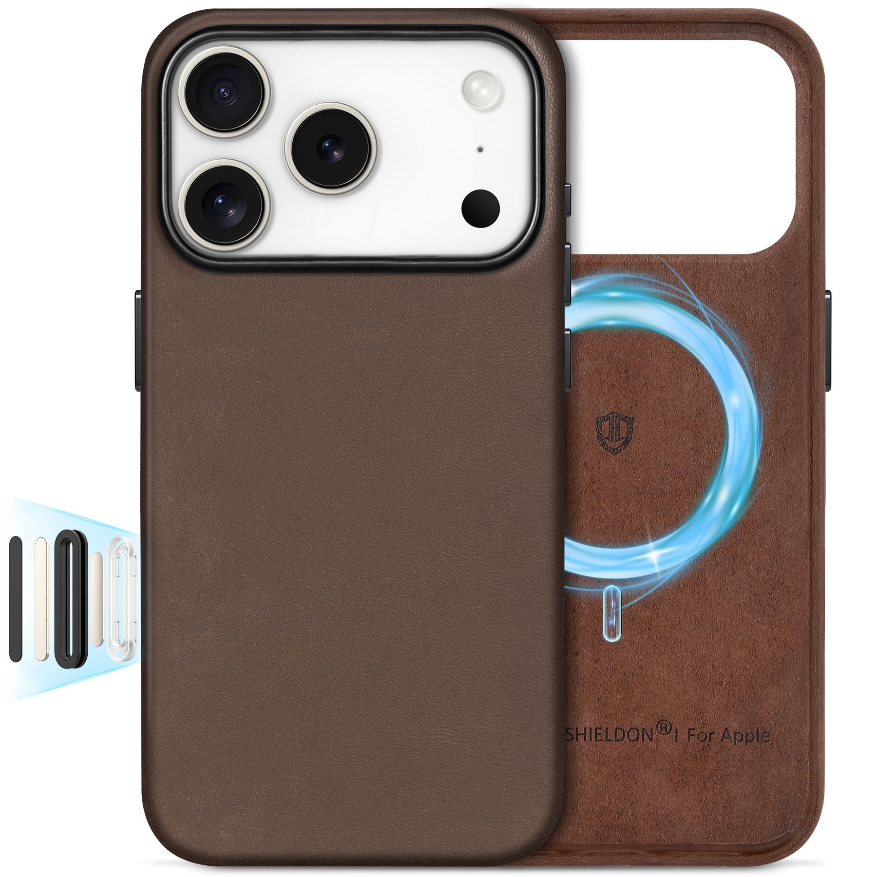 SHIELDON Top Grain Crazy Horse Leather Case for iPhone 17 Pro 6 3 2025 Compatible with Magsafe Updated