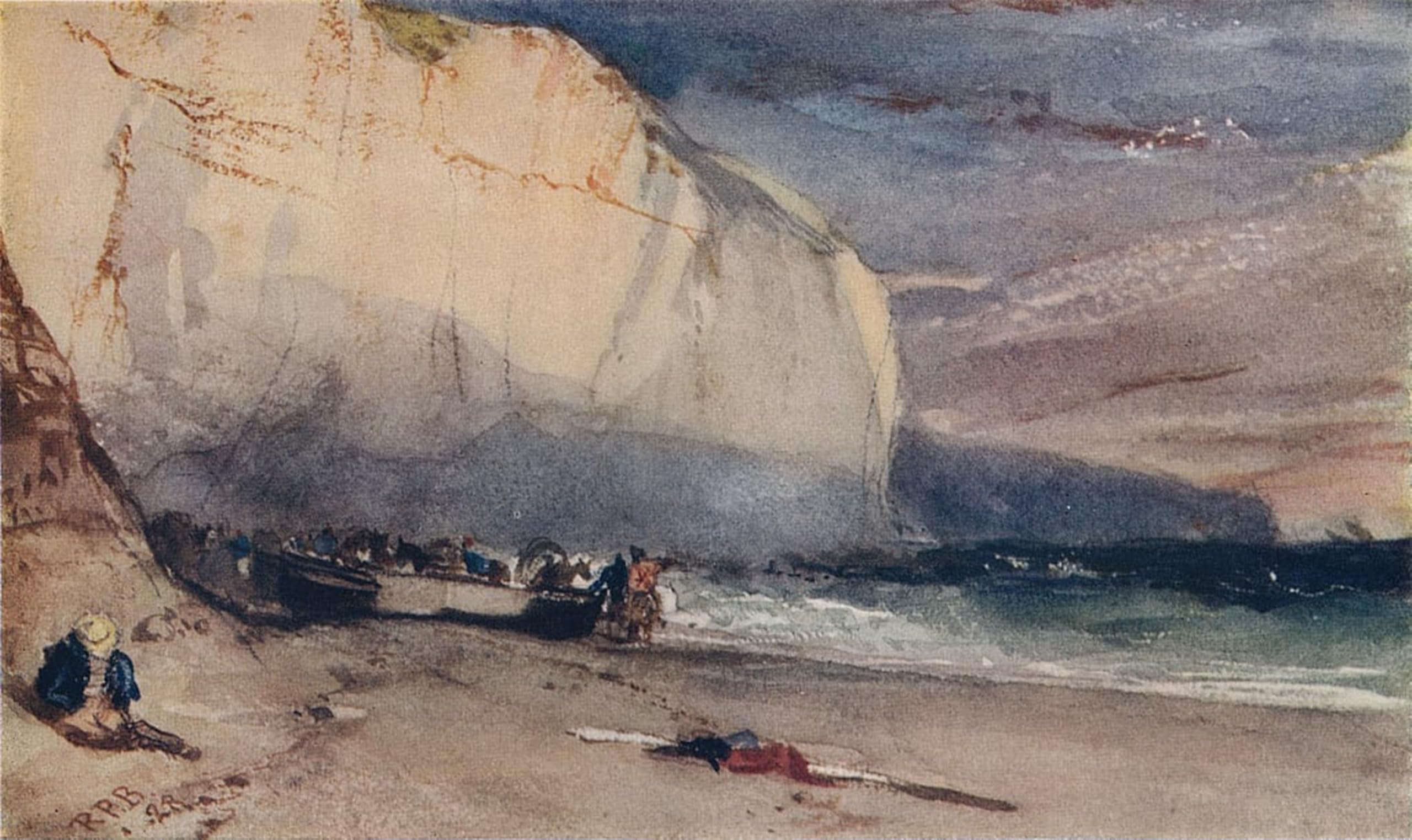 SERENDIPITP Abstract Painting Mural Print Picture Wall Decor Painting the Undercliff by Richard Parkes Bonington Vintage Wall Artwork for Home Decor 60x90cm