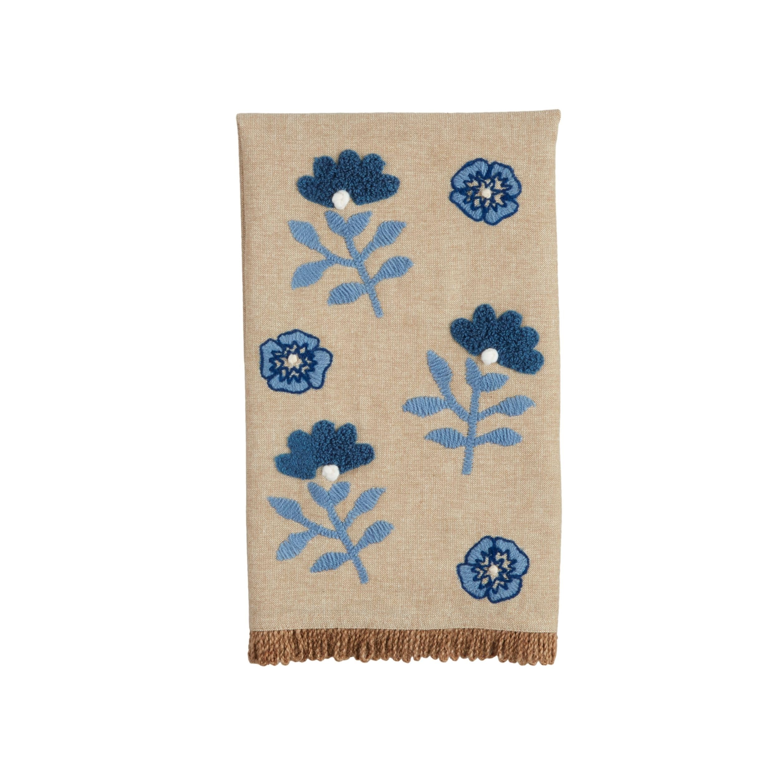 Serviette de table à motif floral Mud Pie grand format pour linge de maison chic