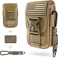 Vista 10 de WYNEX Funda táctica Molle para teléfono con hebilla de brújula, funda táctica Molle para teléfono universal, bolsa de cinturón y cintura para iPhone