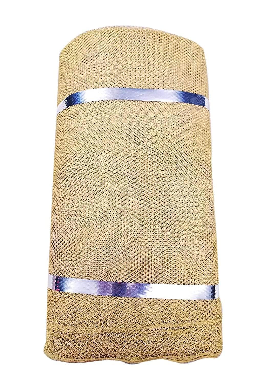 Cancan Net Solid Fabric Big Hole Polyester Material for Tailoring Designer Lehengas, Gowns 10 Mtr (Light Beige) (10 inch x 10 Meter)-image-6