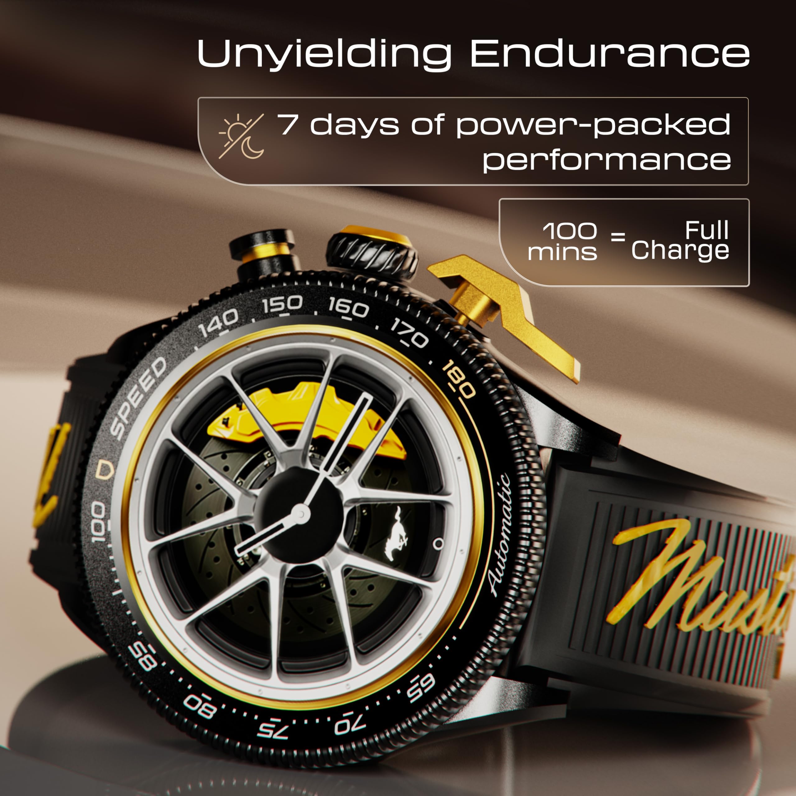 GOBOULT Newly Launched Mustang Stallion Smart Watch 1.43'' AMOLED Display, Rotating Bezel, BT Calling, 200+Watchfaces, 700 Nits Brightness, AI Voice Assistant, SpO2 Monitoring (Nitro Black) — Amazon image 10