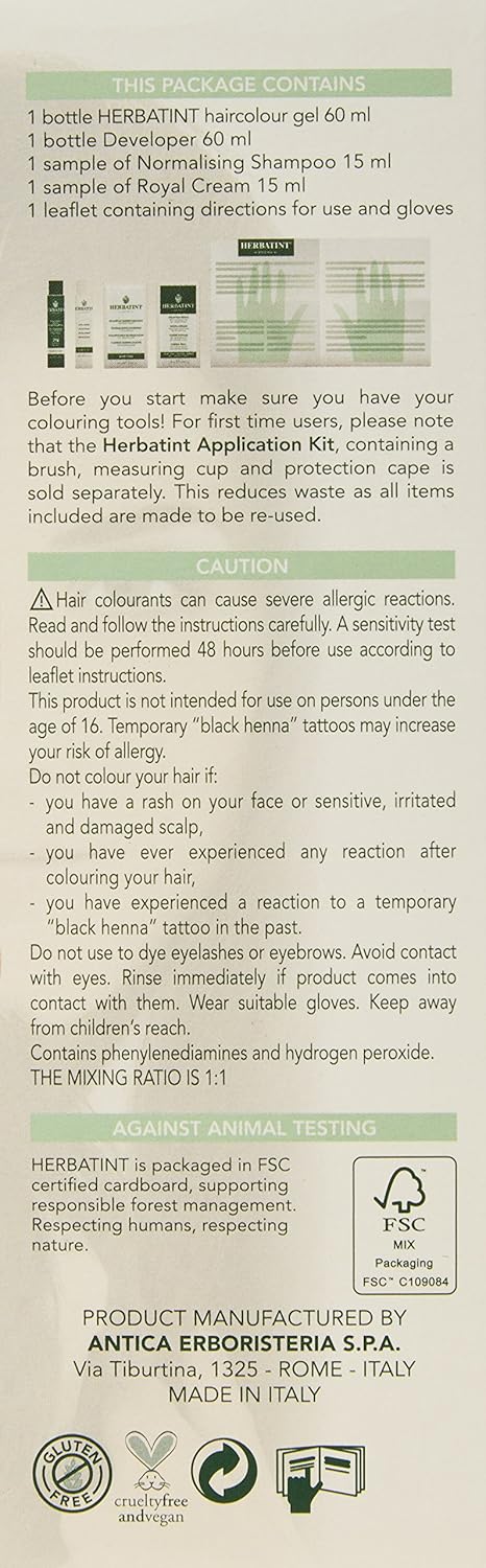Herbatint 150 ml Number 5C Light Ash Chestnut Permanent Herbal Hair Colour Gel by Herbatint
