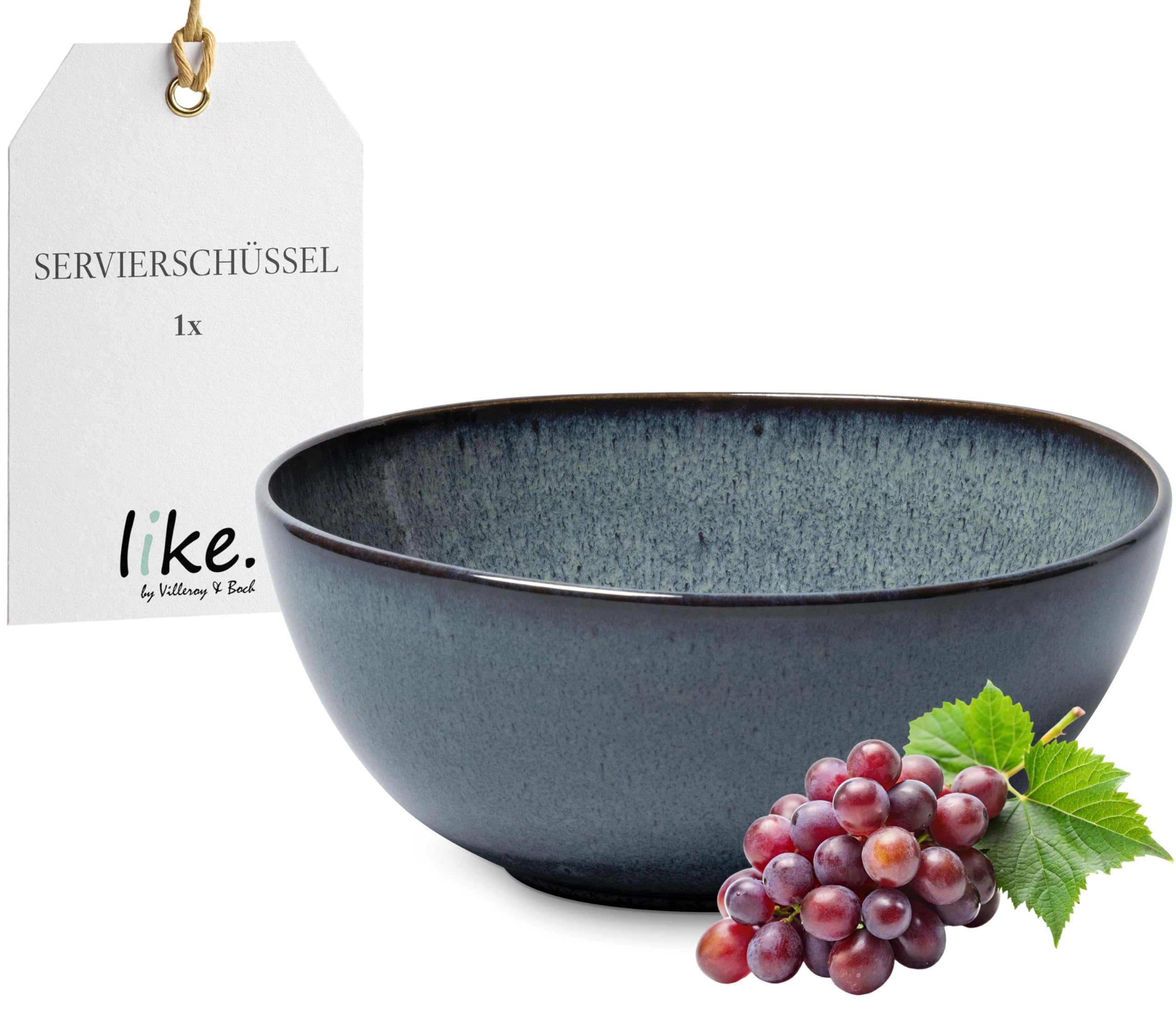 like. by Villeroy & Boch Lave gris saladier 25,5 x 25,5 x 10,5 cm