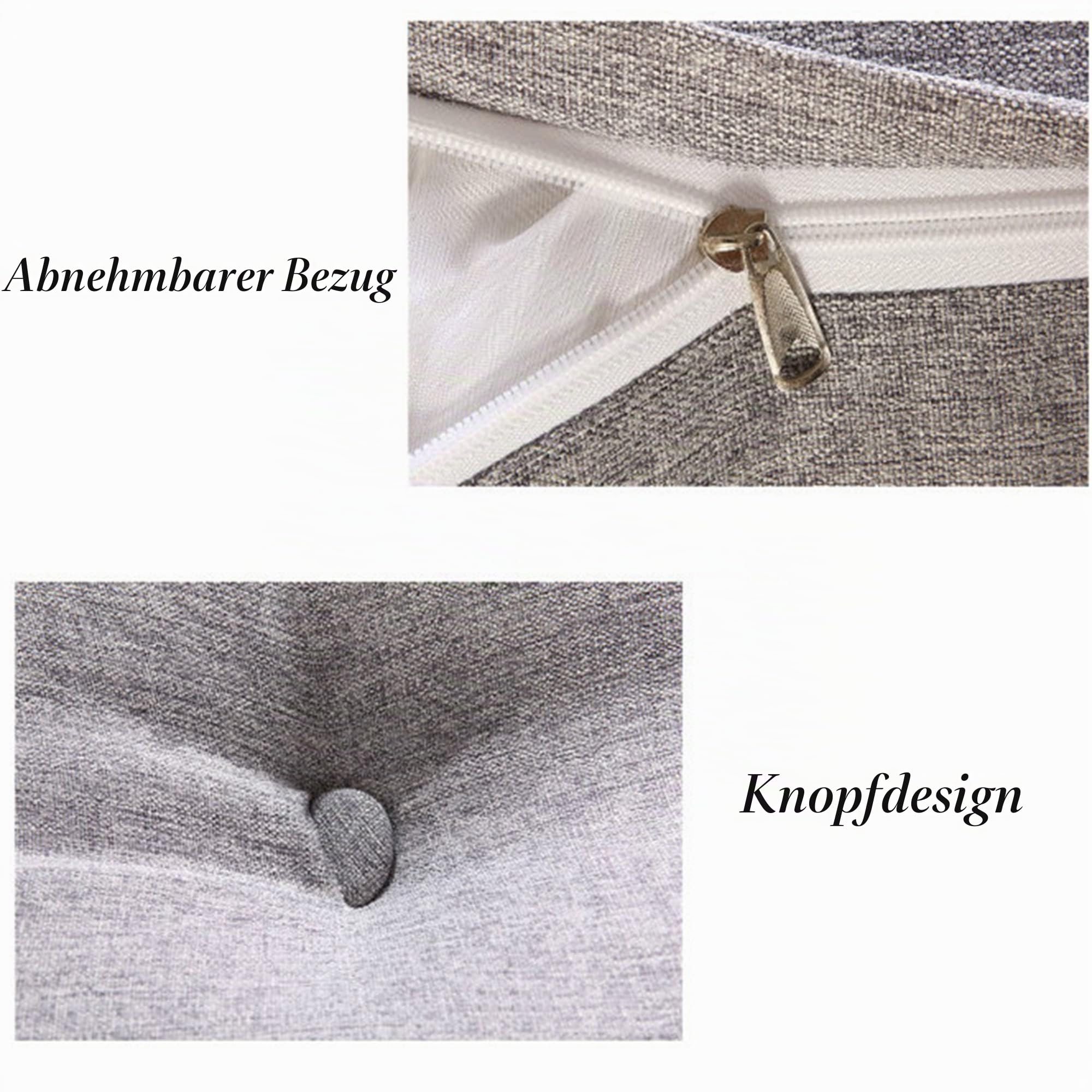 Einfaches Dreiecks-Lesekissen, großes Rückenlehnenkissen für Bett, Sofa, Tatami, Tagesbettkissen, Keil-Kopfteil-Kissen mit abnehmbarem Bezug (Dunkelgrau, 100x50x20)