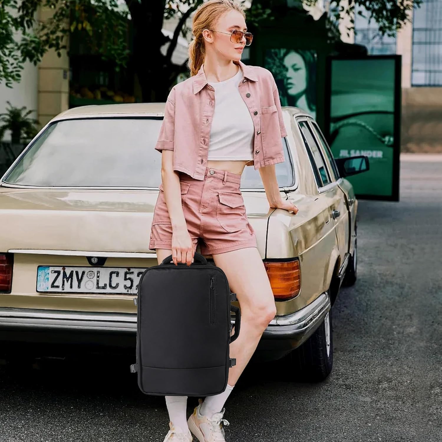 Travel Backpack for Men Women, 15.6 inch Latop Backpack with USB Charging Port & Shoe Pouch, 20L Carry on Bag Flight Approved, Small Daypack for Weekender Work Business, Black image 2 of 9 B0F3X3RK5V