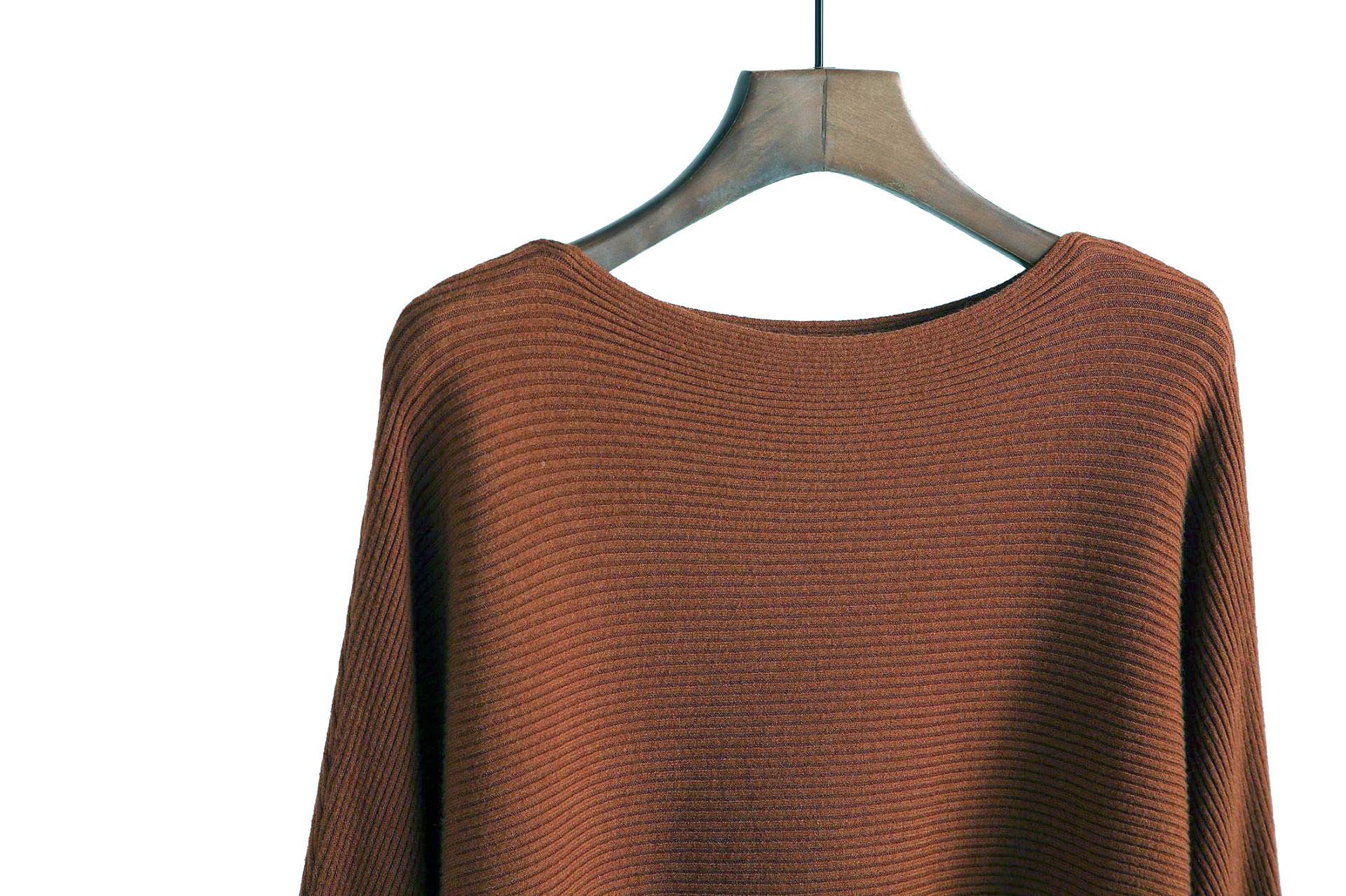 Cegerne Damen Pullover Fledermausärmel Oberteil Elegant Oversize Pulli Langarm Sweatshirt Strickpullover Batwing Knitted Sweater, Karamell