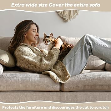 Woobroo Cat Anti Scratch Furniture Protector, 30CM×5M Cat Furniture Protector Tape Transparent Anti Scratch Furniture Protector for Sofa Door Screens Cabinet Wall(Roll)