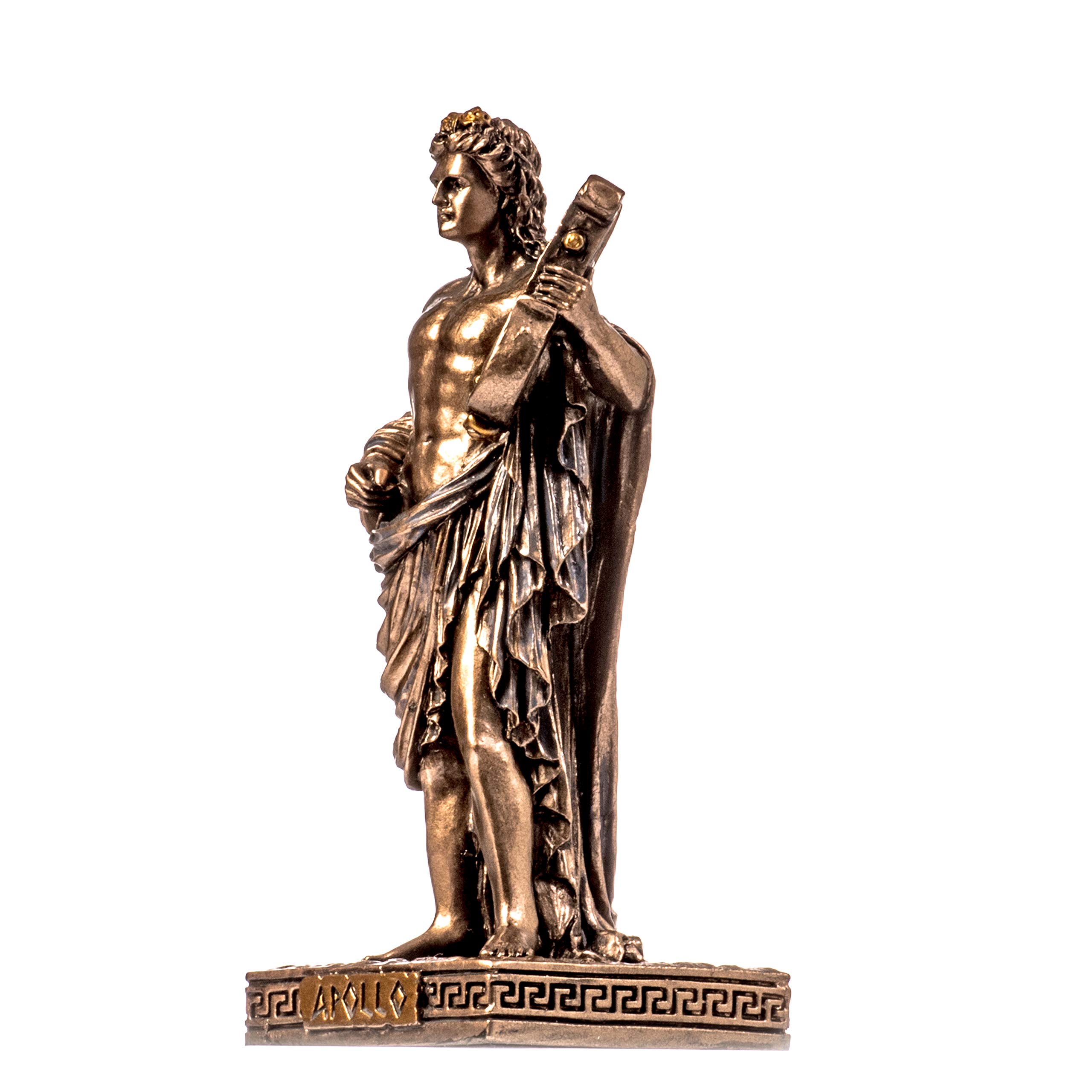 BeautifulGreekStatues Apollo Greco Dio della Musica Poesia Arte in Miniatura, Ghisa Fredda Statua in Bronzo 9 cm