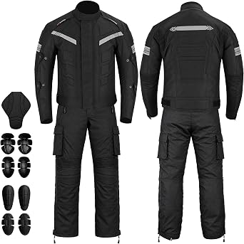 Mens Motorbike Suit Cordura Jacket with Trouser Motorcycle Biker Protection CE Approved Touring Racing