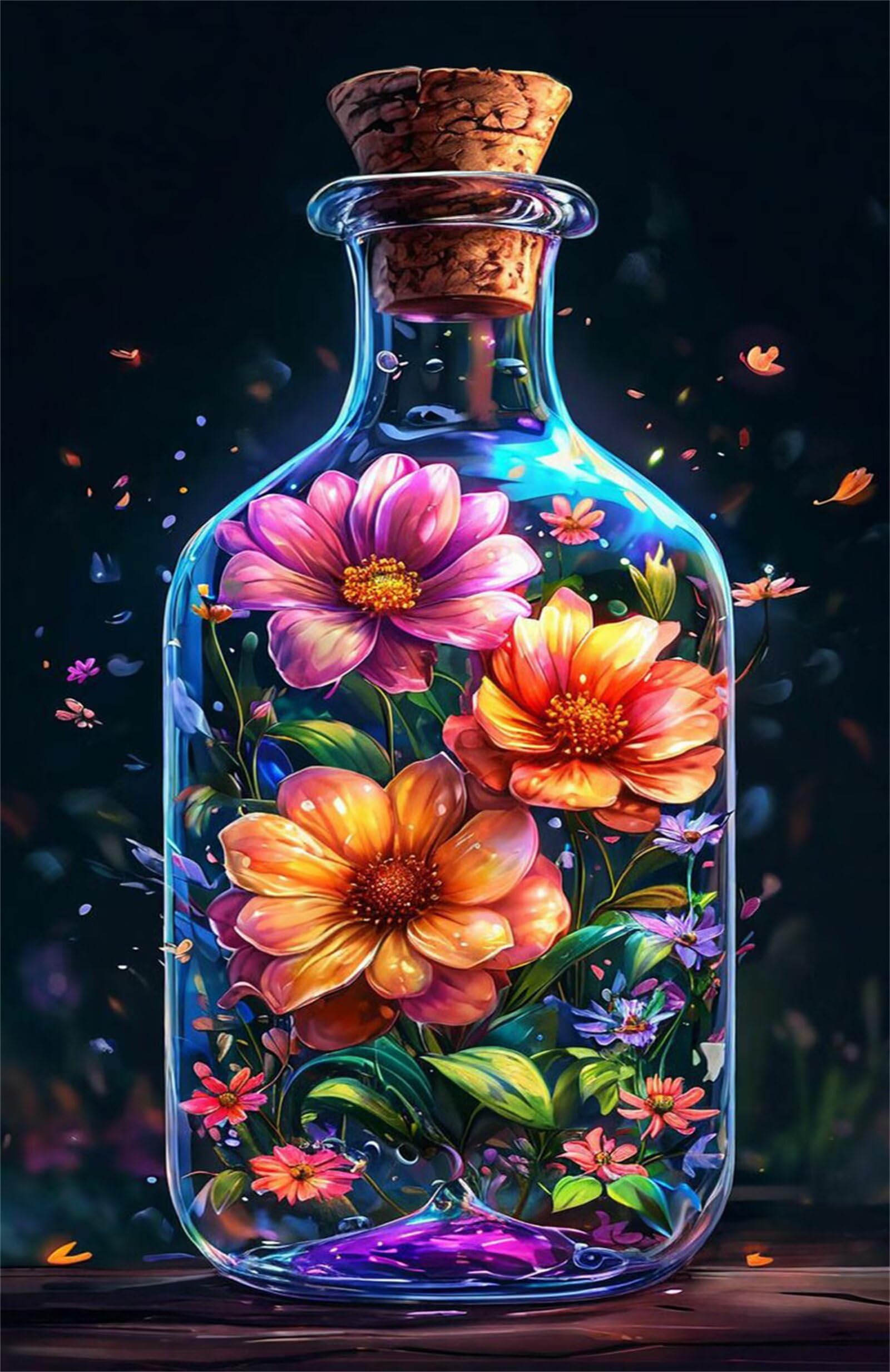 Puzzle 1000 Pieces Adultes Bouteille Fleurs 75 x 50 cm Puzzle Adulte Jeu éducatif défi Jouet Puzzle Impossible 1000 Pièces Puzzles
