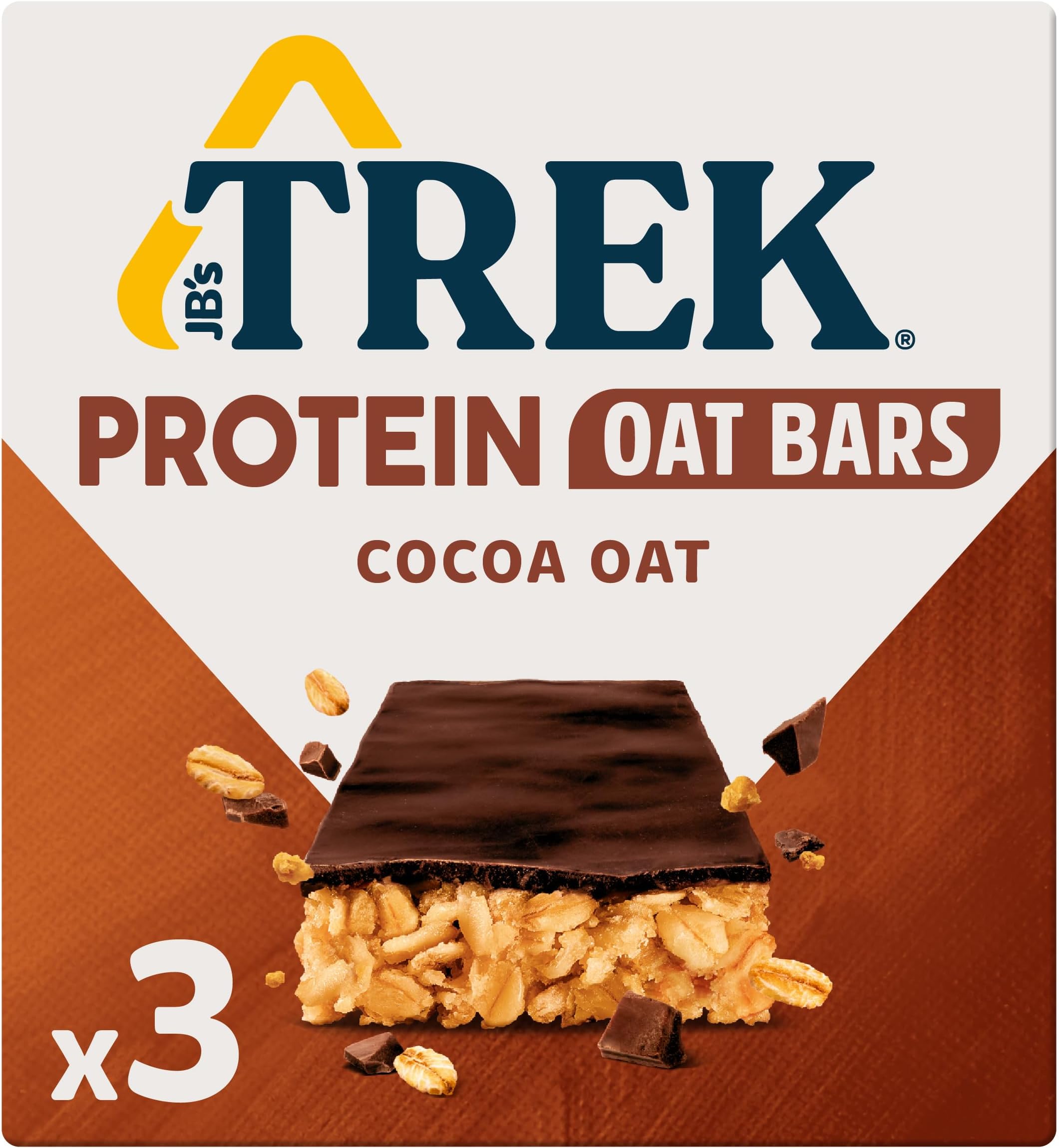 TREK Protein Oat bar - Cocoa Oat - Plant-based power - Gluten Free - 50g x 3 bars