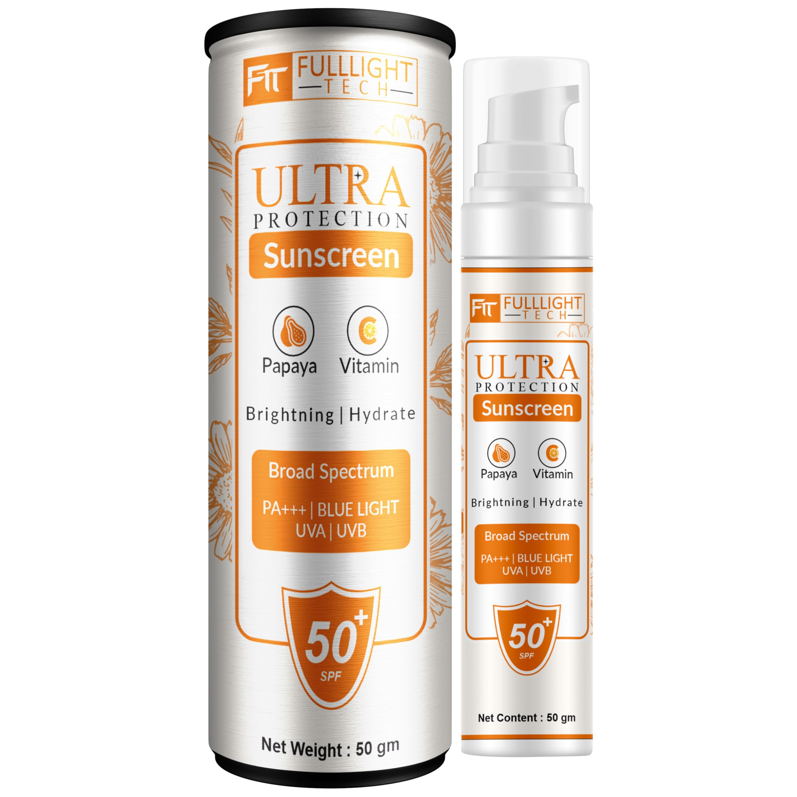 Sunscreen spf50 + and PA+++ | Cream based sunscreen for oily, combination skin, normal skin | Broad spectrum sunscreen, No White Cast, Lightweight, Non greasy - 50g