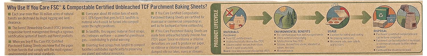 If You Care, Parchment Baking Sheets, 24 Count : Home & Kitchen