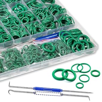 XBVV 595 Pcs Metric and SAE Air Conditioning O-Ring Kit for Automotive A/C, Compressor and Professional Faucet Plumbing Seal O Rings Repair with O-Ring Picks,Resist Oil and Heat