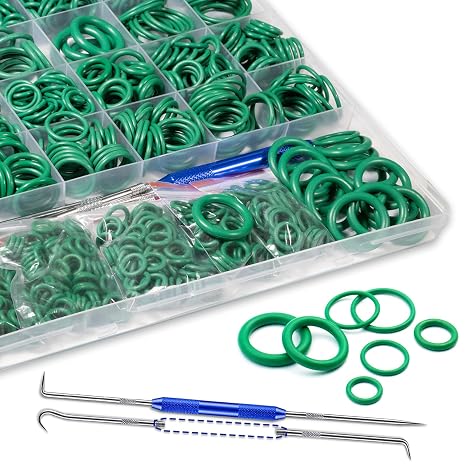 XBVV 595 Pcs Metric and SAE Air Conditioning O-Ring Kit for Automotive A/C, Compressor and Professional Faucet Plumbing Seal O Rings Repair with O-Ring Picks,Resist Oil and Heat