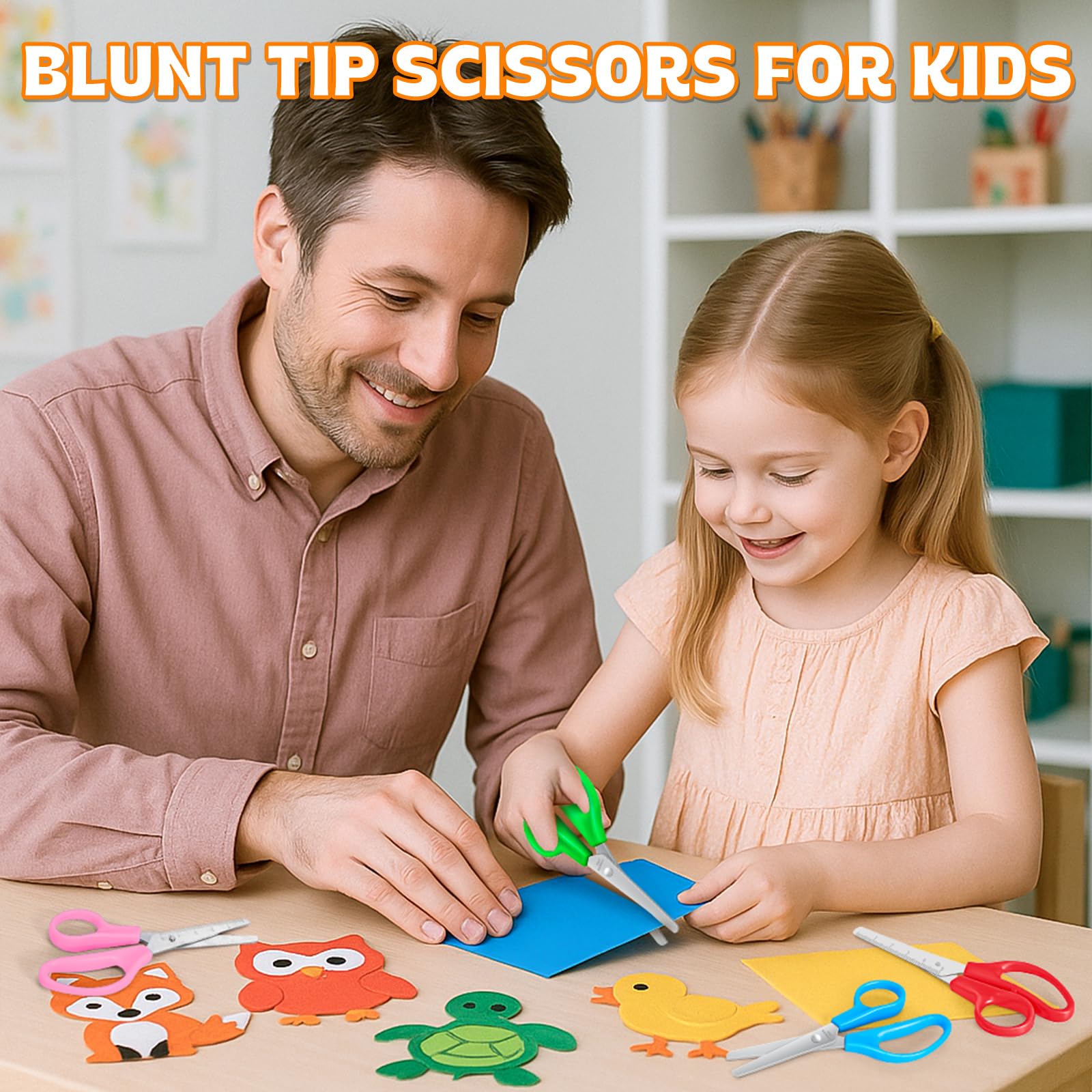 Kinderscheren, 100 Stück, 12,7 cm, für Schule, Büro, Bastelprojekte, Schulbedarf (10 Farben)