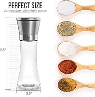 Vista 2 de Molinillo Alto de Pimienta o Molino de Pimienta, Molinillo Manual de Sal Recargable con Grosor Ajustable, Molinillo de Pimienta Negra Hecho de Acero