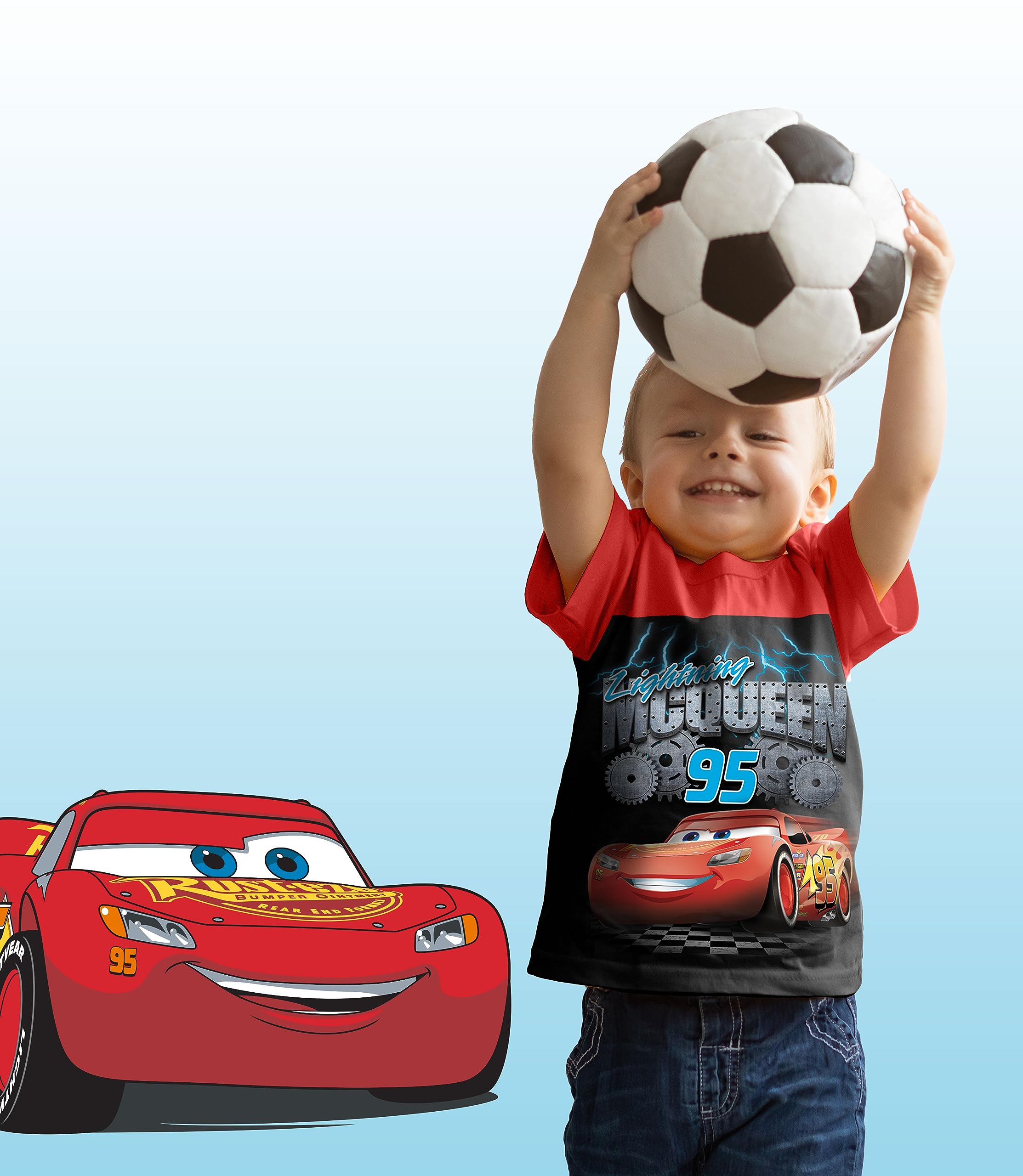 Disney Samochody Lightning McQueen Pixar graficzny T-shirt (zestawy) Tow Mater Doc Cruz Finn strój koszulka dla małych dzieci urodziny ubrania dla dzieci