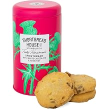 Shortbread House of Edinburgh 140g Tin of Truly Handmade Shortbread Biscuits with White Chocolate and Hazelnuts