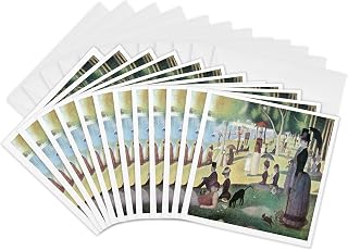 3dRose A Sunday Afternoon on the Island of La Grande Jatte by Georges-Pierre Seurat - Greeting Cards, 6 x 6 inches, set of 12 (gc_127363_2)