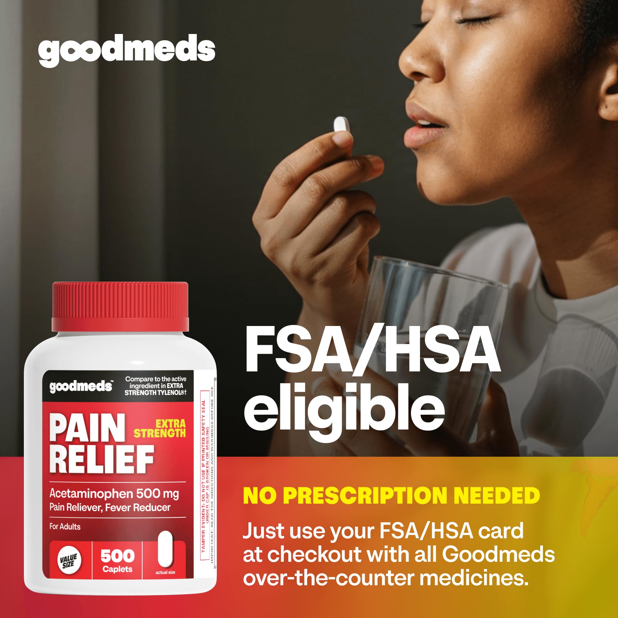 Compare to Extra Strength Tylenol | Acetaminophen 500mg Extra Strength Pain Reliever & Fever Reducer | Headache, Muscle Aches, Back Pain, Cold & Flu Relief, 500 Count — Amazon image 5