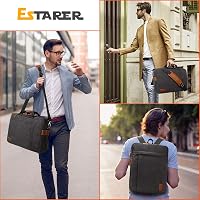 Estarer Laptop Táska 17.3 Colos Szürke Vászon Munka Egyetem Hordozható 2