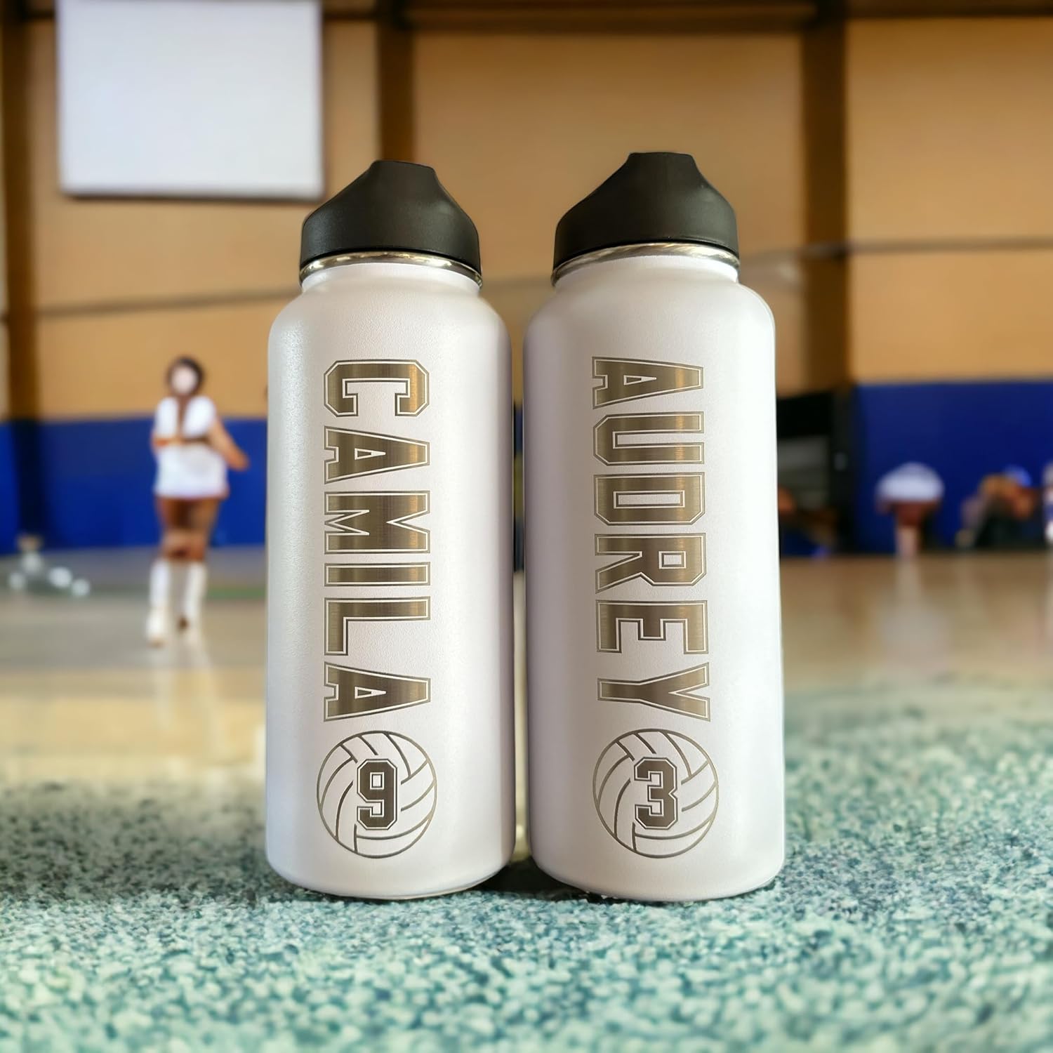 Stitched S&L Lasered 32 oz Personalized Sports Water Bottle - Laser Engraved - Custom Name Sports Bottle - Durable and Leakproof Design - Perfect for Players, Teams, and Gifts