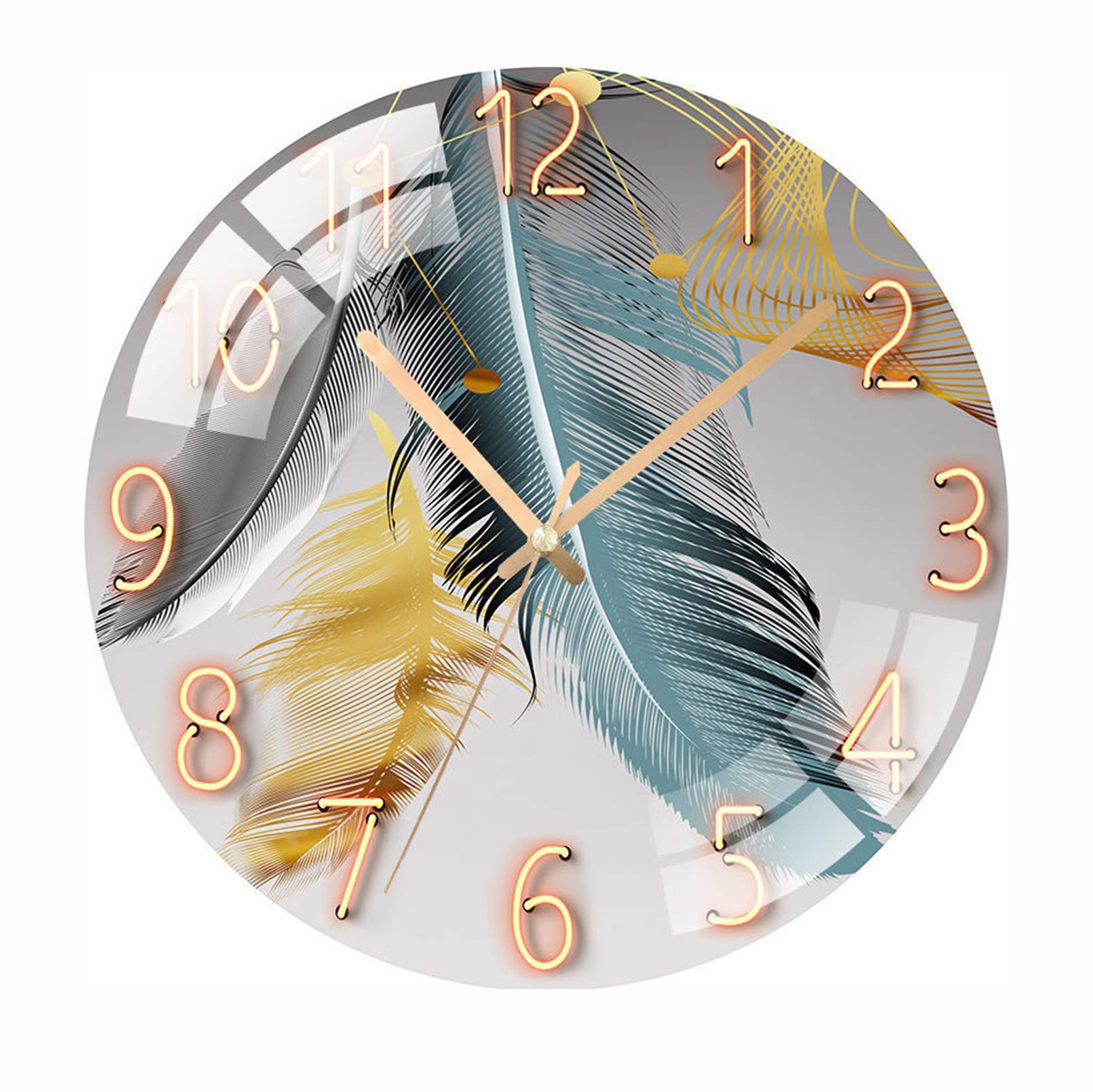 Horloge murale sans cadre ZJ en verre trempé design unique couleur F