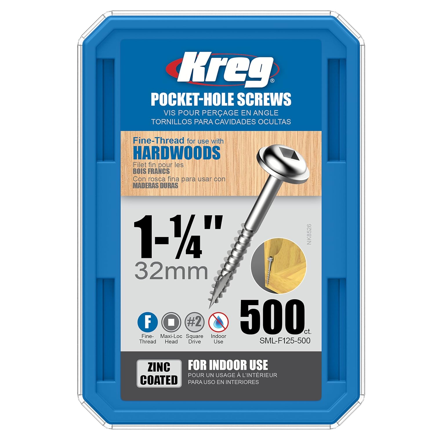 Kreg Pocket-Hole #7 Screw x 1-1/4" Fine (500)