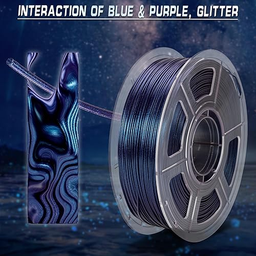 Miniatura 8 de Filamento PLA de 0.069 pulgadas que cambia de color, filamento de impresora 3D camaleón brillante con diferentes luces y ángulos, filamento de