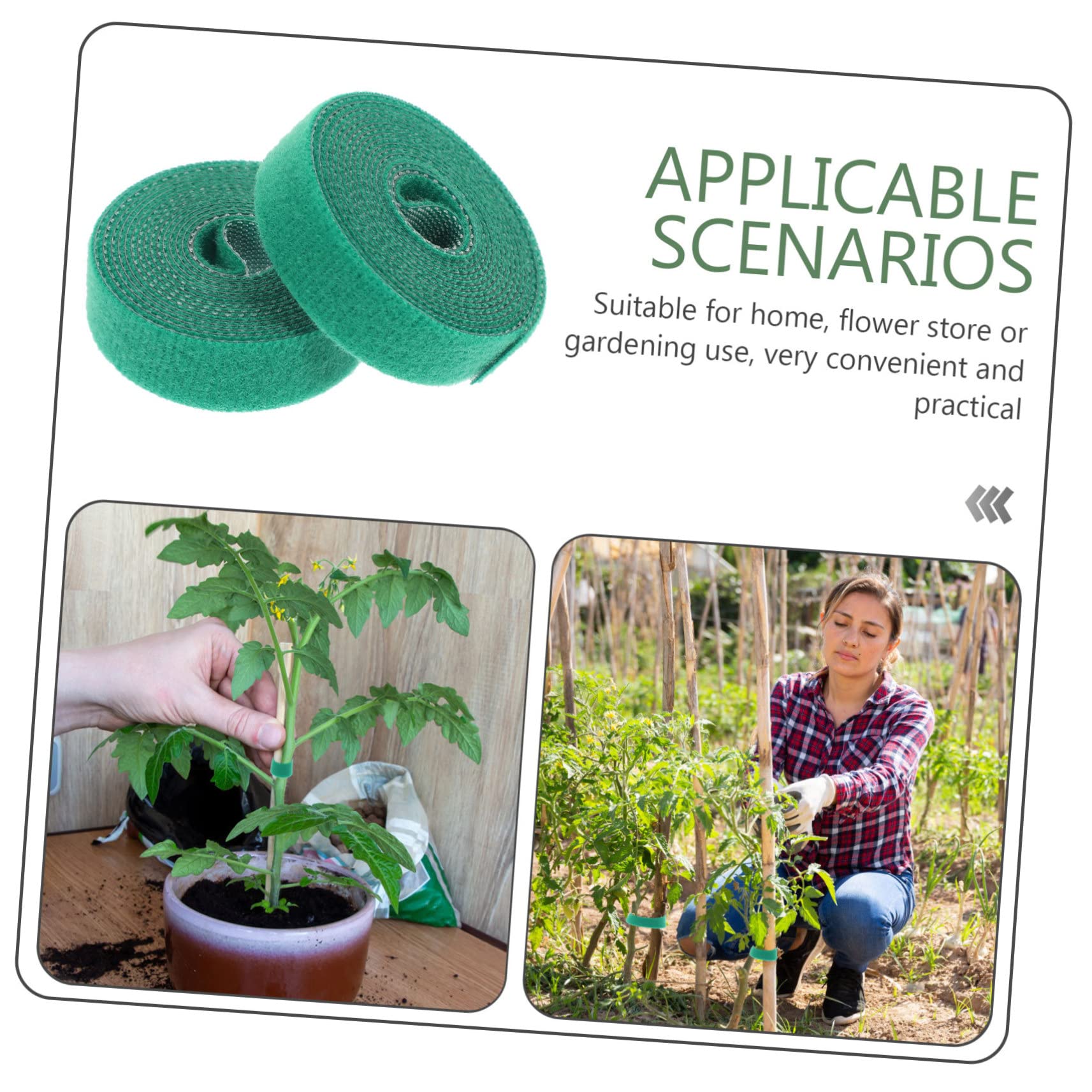 DOITOOL 4 Pz Nastro per Piante da Giardino Greengro Nastro di Rami di Fiori Tirante di Sostegno della Vite Cravatte di Fiori di Vite Vegetali Pianta di Gomma Nylon Elastico Piantina