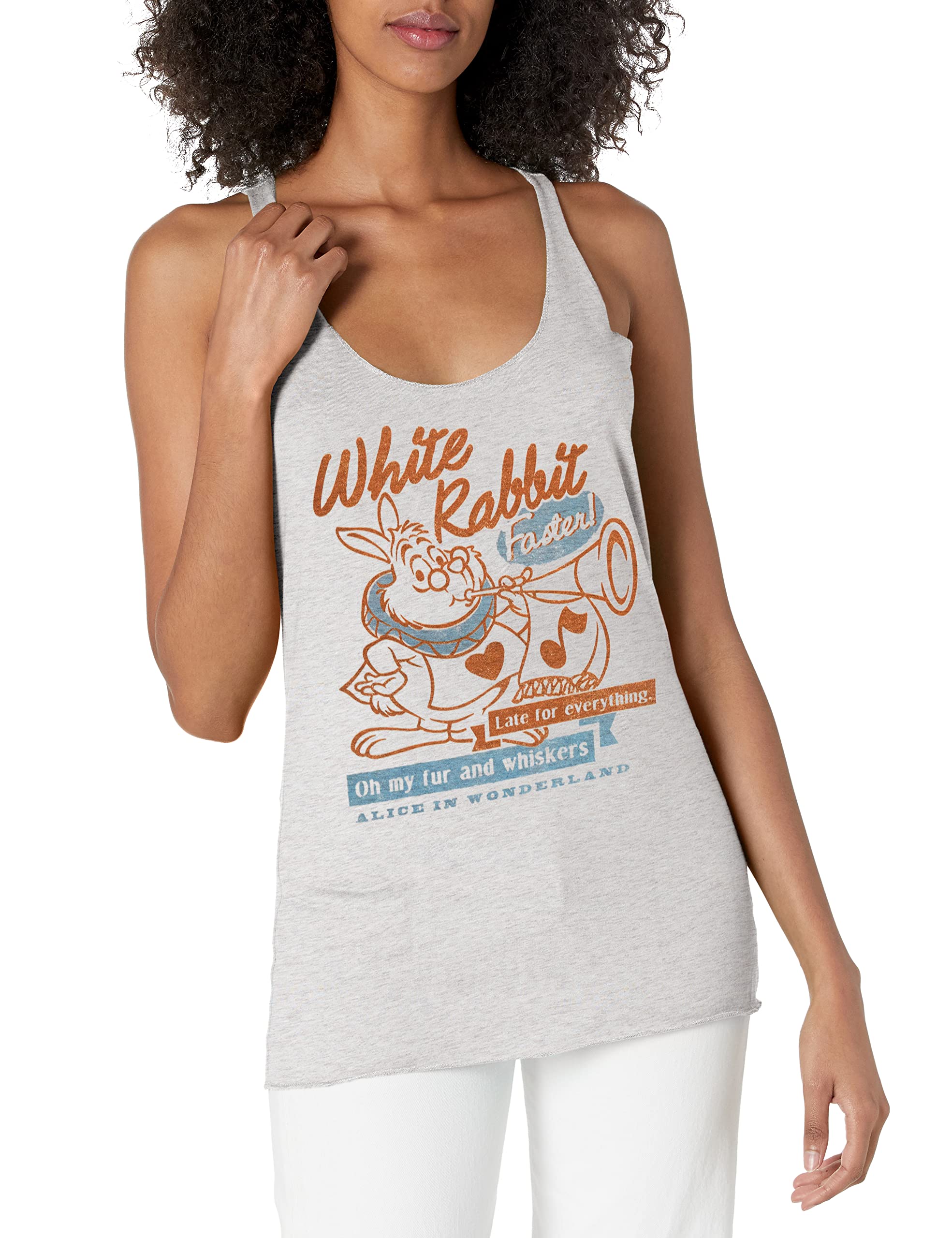 Disney Alice in Wonderland White Rabbit Women's Racerback Tank Top