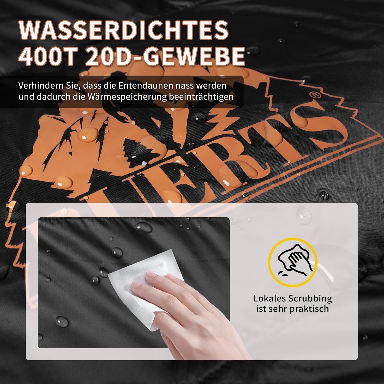 Winter-Daunenschlafsack, für 0 bis -24°C kaltes Wetter. Ultraleichter Mumien-Schlafsack, für Erwachsene & Jugendliche beim Camping, Wandern & Backpacken.
