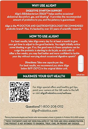 Miniatura 8 de Align Cápsulas de suplemento probiótico de 49 unidades (el embalaje puede variar)