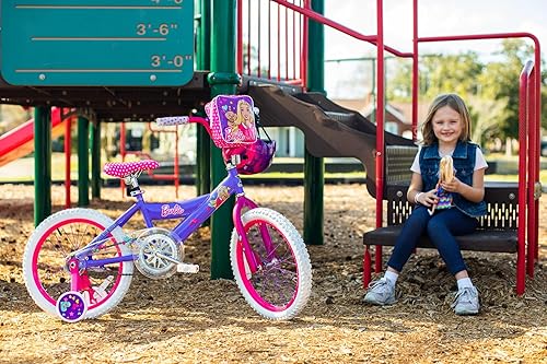 Miniatura 2 de Dynacraft Barbie 16-inch Girls' Bike for Kids Ages 5-7 Years - Fun and Stylish Design, Sturdy and Durable, Perfect for Kids Learning to Ride, Easy