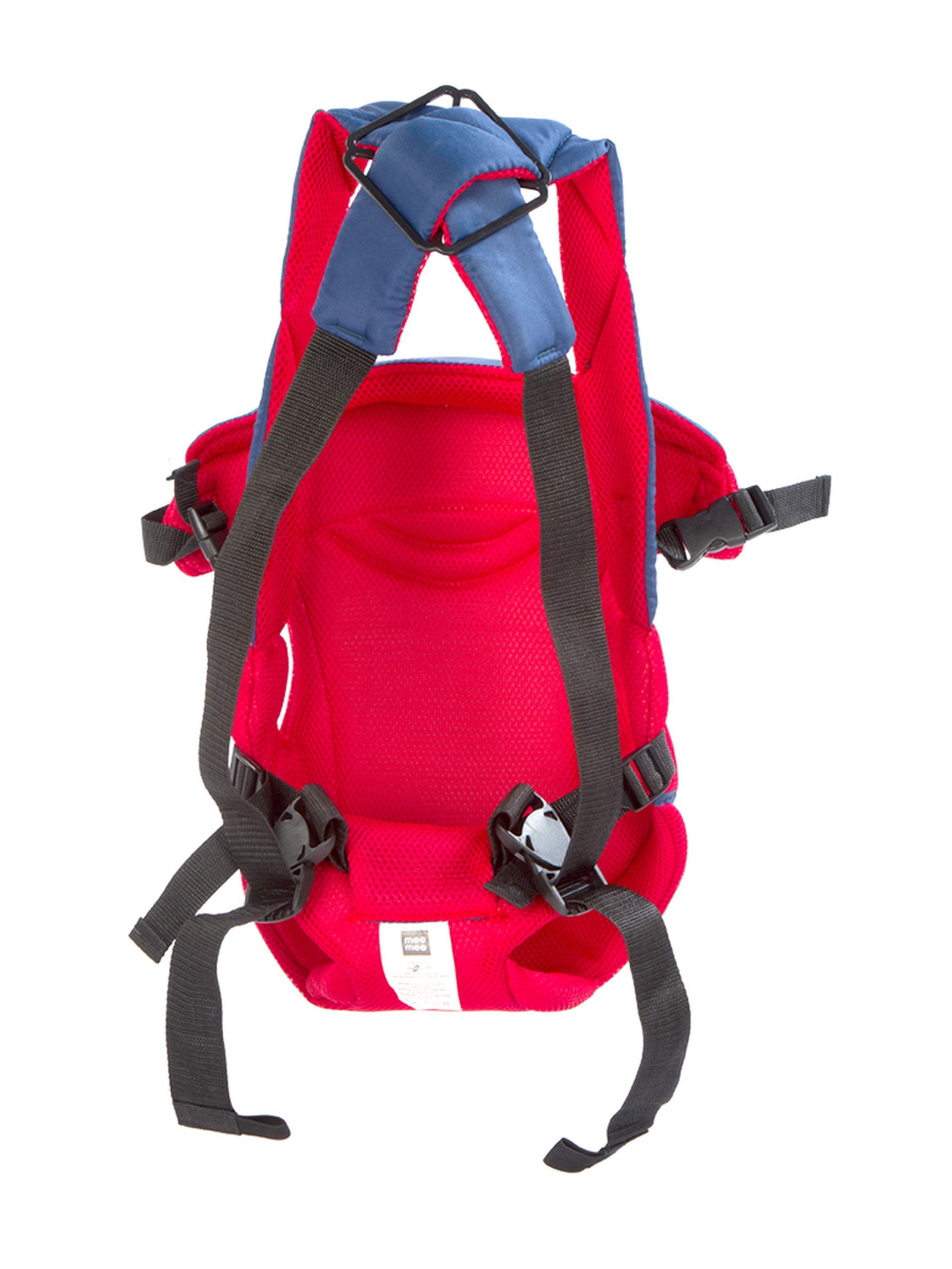 Mee Mee Comfy New Born Baby Carrier With 4 Baby carrying Modes Lightweight & Adjustable | Neck Support Baby Sling Carrier with Padded waist Support and shoulder support straps | safety buckle for 0 to 3 Years (Red Blue) 2