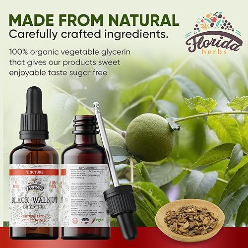 Miniatura 2 de Tintura de nuez negra, extracto de nogal negro orgánico gotas (Juglans Nigra, agracejo) casco seco